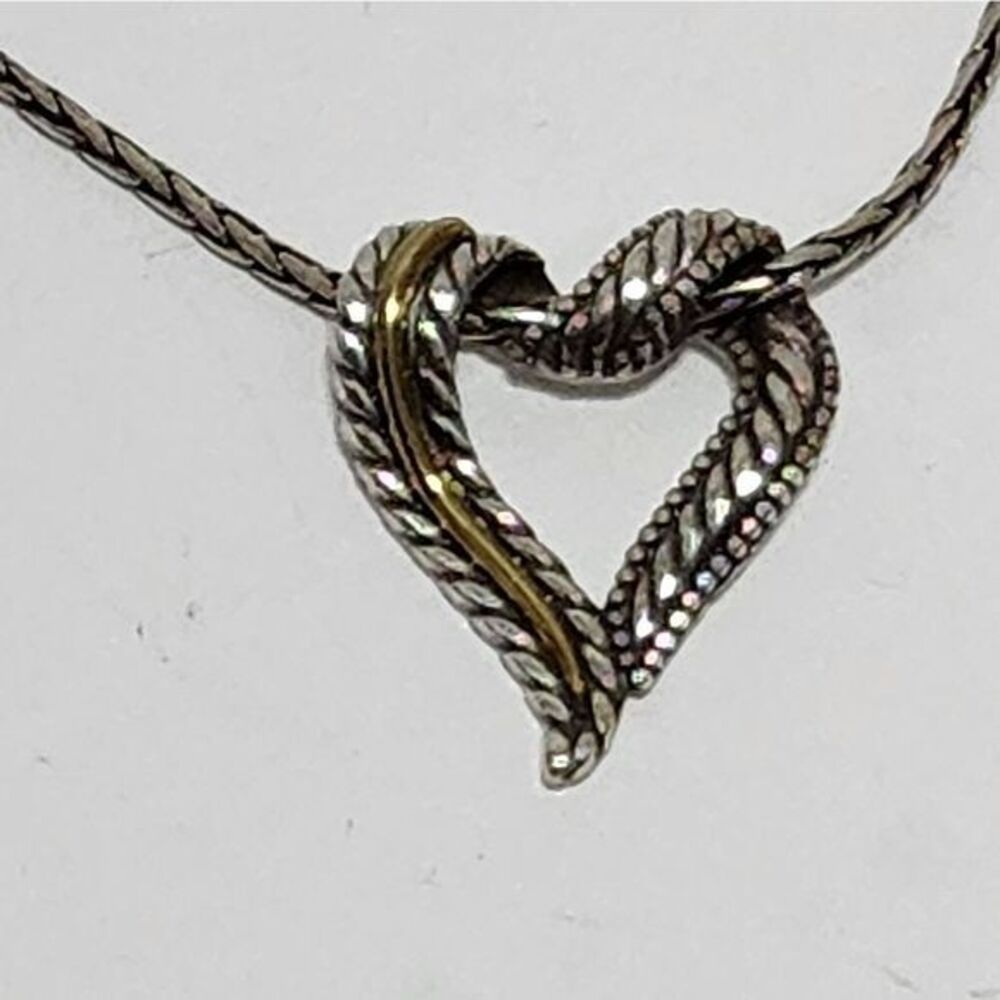 Brighton Callie Vintage‎ Retired mixed metals heart Pendant necklace